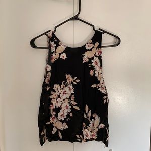 Floral Crop Top with Open Back